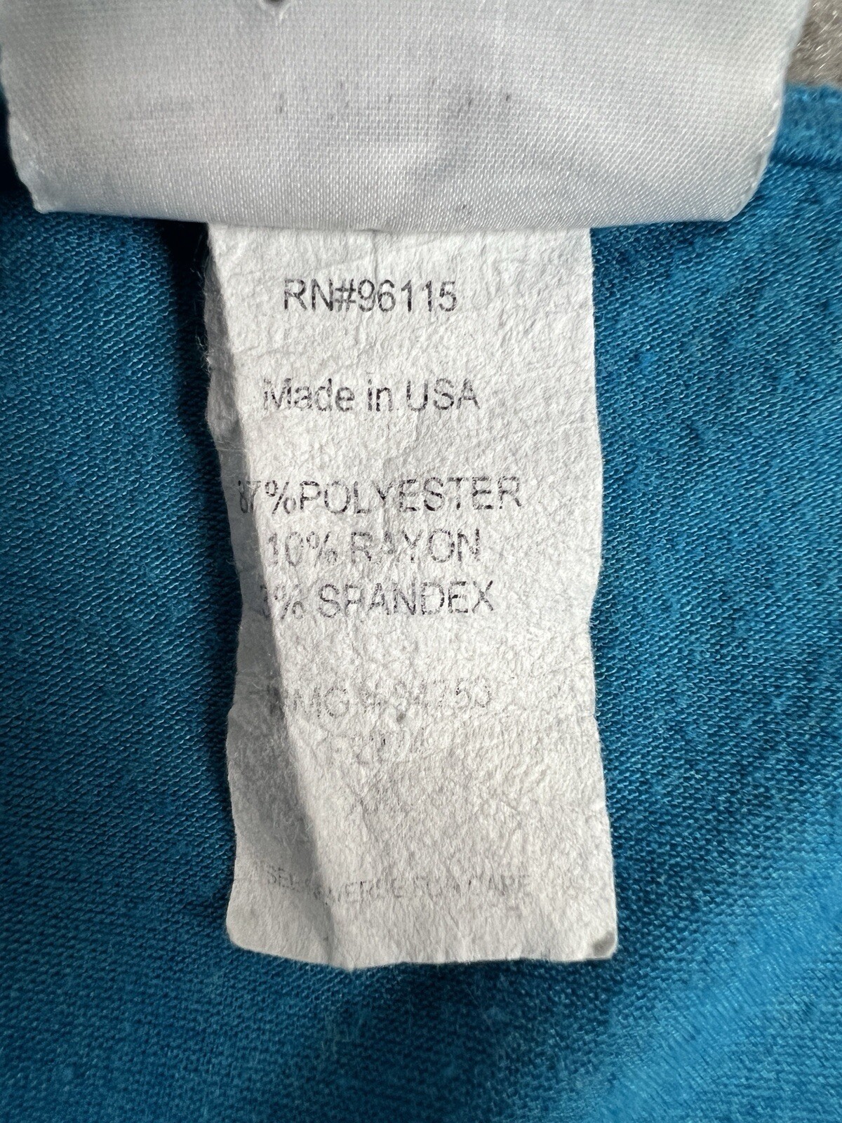 Collections Etc Top Womens 2XL XXL Blue 3/4 Sleeve Made in USA Polyester Blend