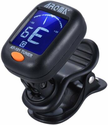 Digital Clip-on Electric Guitar Tuner Foldable Rotating High Sensitivity AT101