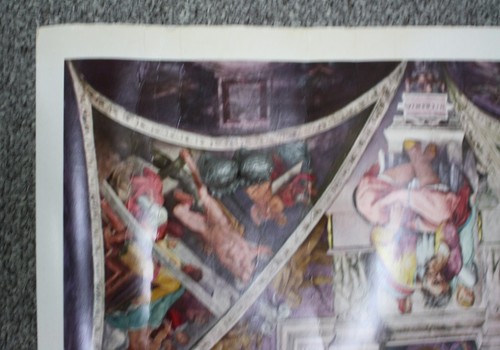 Póster vintage de la bóveda de la capilla sixtina de Miguel Ángel 1970 - Imagen 2 de 12