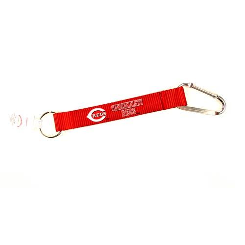 TWO (2) BEAUTIFUL AND HANDY, CINCINNATI REDS CARABINER KEYCHAINS FROM AMINCO - Picture 2 of 2
