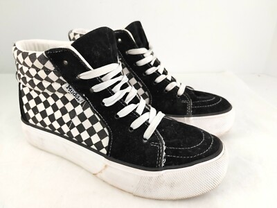 Mudd High Top Sneakers Black White Check Poppy-07L #18316