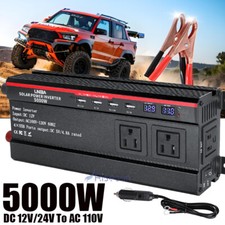 Power Inverter 5000W 12V 24V DC to 110V AC Power Inverter Off Grid Solar RV Home