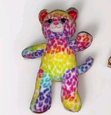 Build A Bear Workshop Rainbow Tie Dye Plush Stuffed Toy Leopard Cat BABW