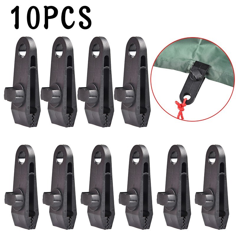 10pcs Sets Awning Tarp Clamp Set Clips Hangers Survival Tent eBay