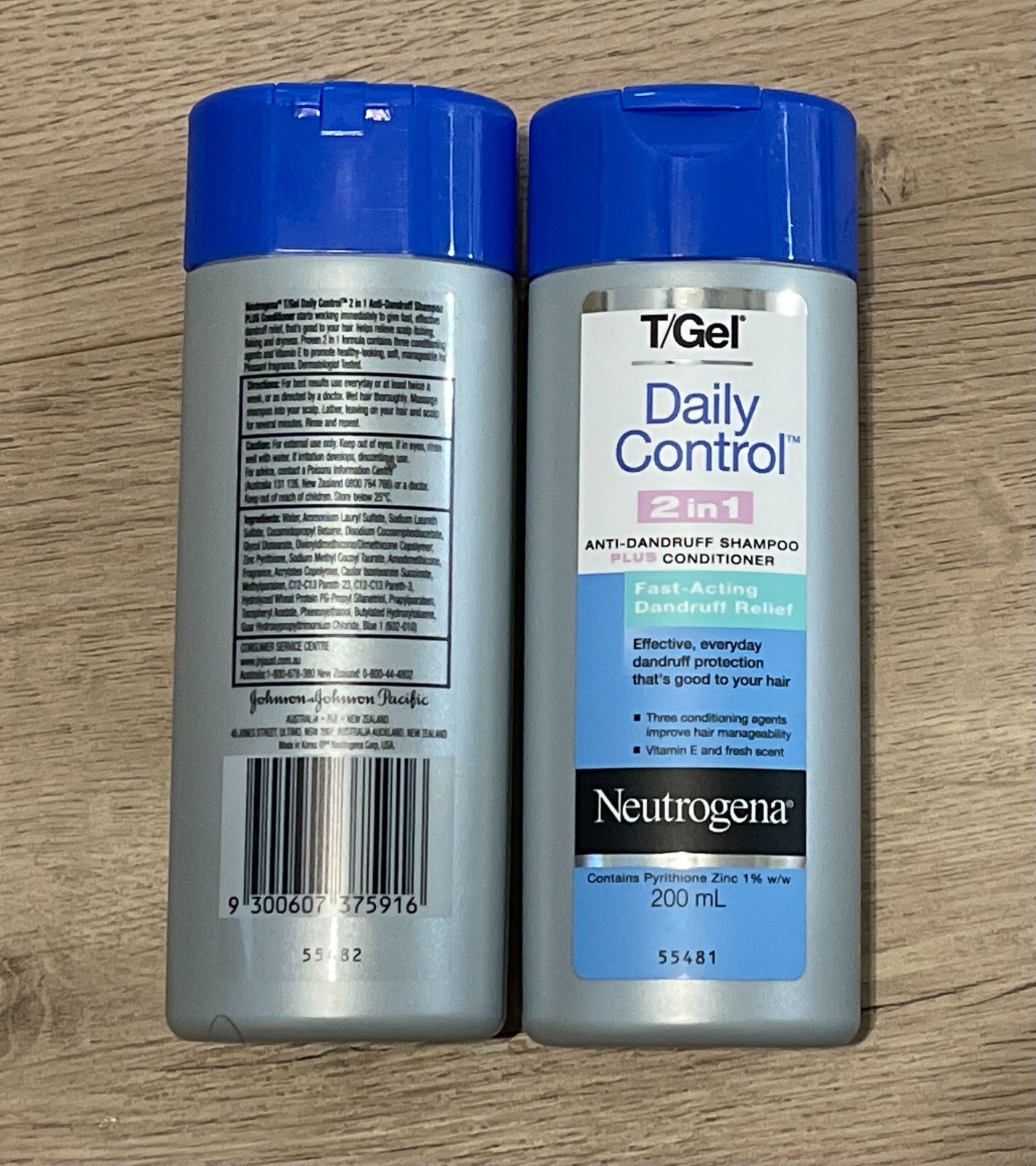 2x Neutrogena Daily Control T/Gel 2 in 1 Dandruff Hair Shampoo Plus