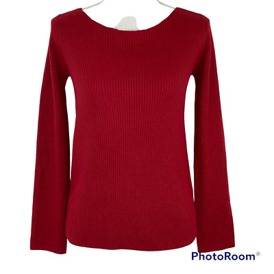 Babaton Kitano Sweater Aritzia NWOT Size XS Cross Back Red Wool Blend