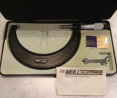 Moore & Wright 100mm - 125mm Metric Micrometer #966M in Case EUC Made in England