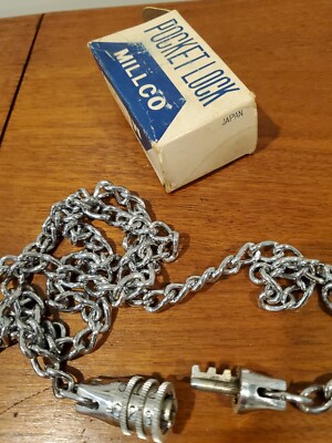 NEW Saiko 1960’s Muscle Bike Lock Fit Schwinn Huffy Murray 36” Chain Silver  NOS