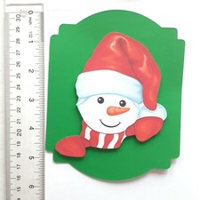 Happy Snowman Santa Christmas Dimensional Card Front Scrapbook Embellishment 402