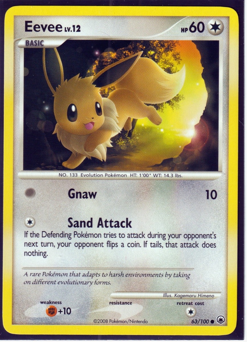 2008 POKEMON イーブイ ホロカード 2008 POKEMON 2 EEVEE #62/100 & 63/100 MAJESTIC DAWN -COMMON