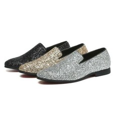 Men Glitter Dress Shoes Slip on Pumps Sequins Oxfords Nightlcub Casual Plus Size