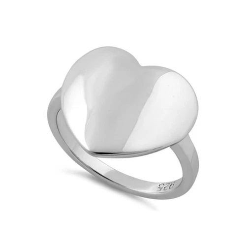 925 Sterling Silver High Polish Big Heart Ring A charming Halloween Gift