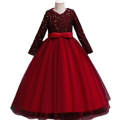 Princess Dress Girls Clothing Kids Sequin Wedding Children Prom Costume  Dresses | eBay