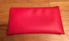4 LARGE ZIPPERED BANK DEPOSIT BAGS - VINYL CARRYING CASE MONEY COINS CHECKS