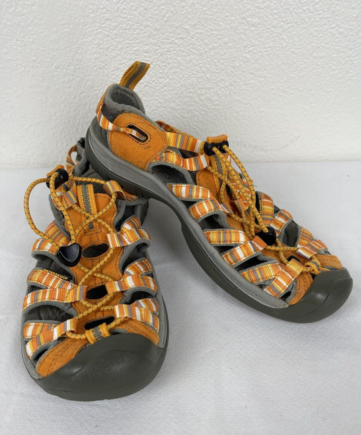 Sandali Keen donna 7 5 sportivi con coulisse pescatore righe arancioni scarpe fiume