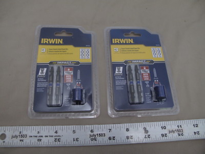 (2) NEW Irwin 3 pc Impact Double Ended Power Bit Set 1903512 Torx Star 