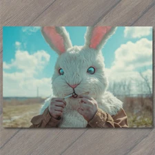 Art Print Rabbit Smoking Cigarette Surreal Costume Outdoor Setting Unique Bunny