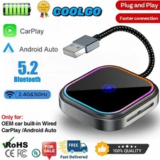 2in1 Wireless CarPlay Adapter Android Auto Car Auto Navigation Player USB Dongle