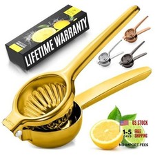 Gold Heavy Duty Stainless Steel Lemon Squeezer - Large Gold