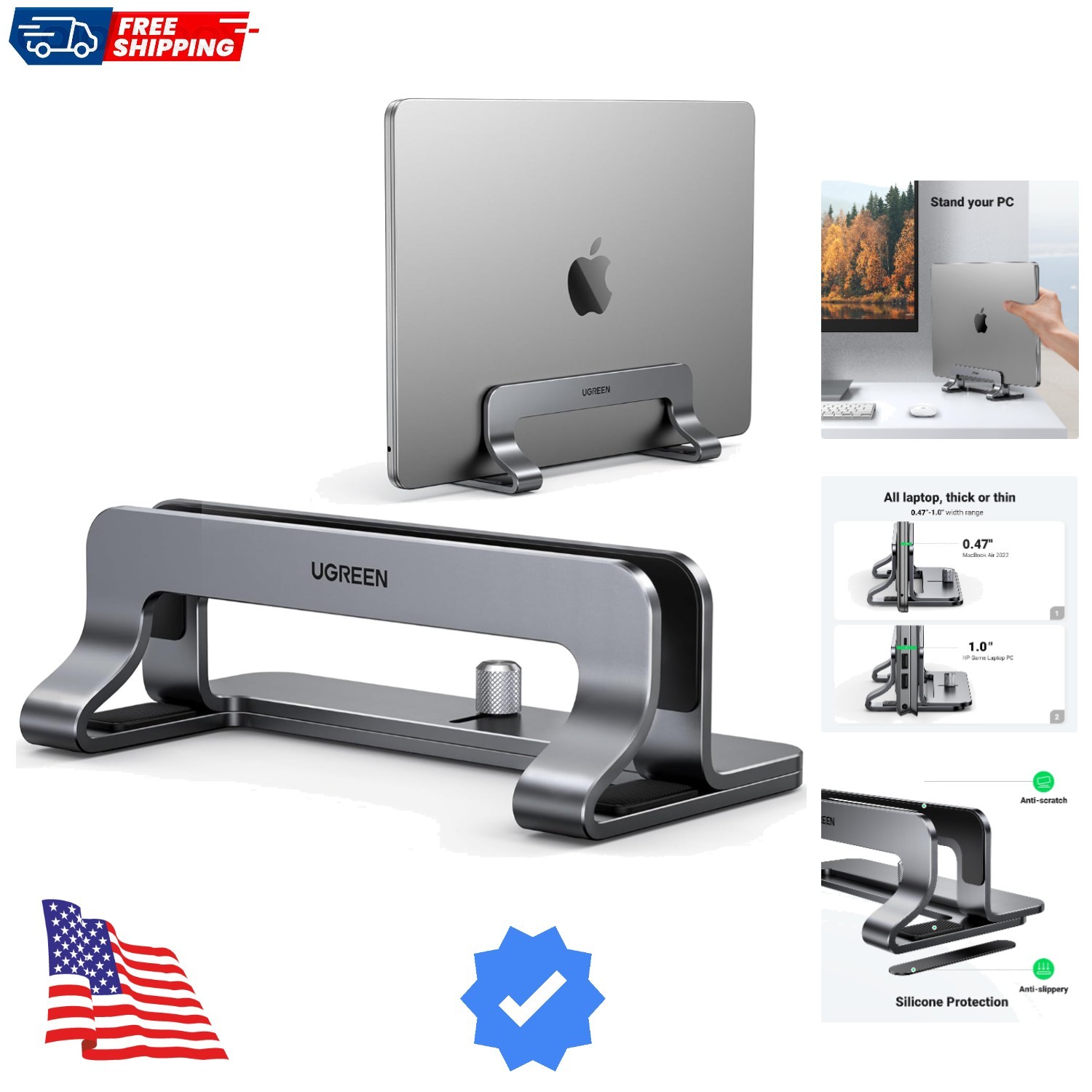 Vertical Laptop Stand Holder for Desk Compatible with MacBoo