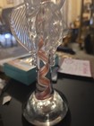 Hand Blown Glass Murano Style Angel Figurine  Joe Deando Clear Pink Swirl Base — photo 9