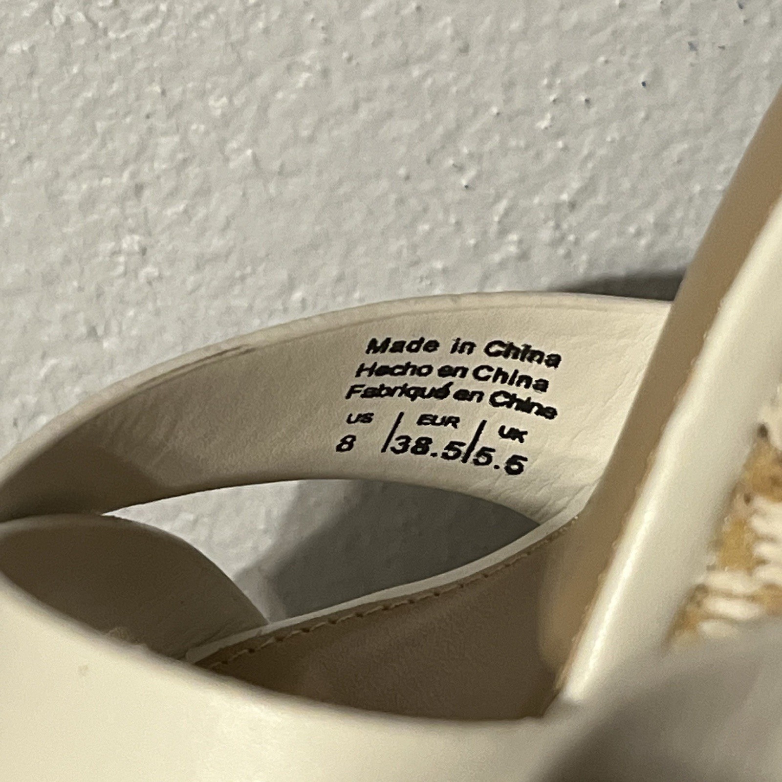 ALDO Women’s White Leather Wedge Sandals Ankle Strap Buckle US 8 image 6