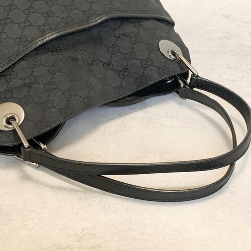 GUCCI Tasche GG Canvas Handtasche Canvas Leder schwarz silber gebraucht echt - Bild 8 von 24