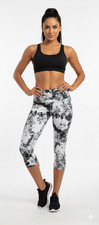 Tie Dye Grey CROP Workout PANTS Made in USA Noli Yoga