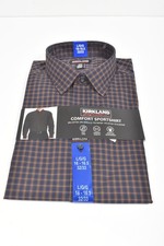 Kirkland Signature Comfort Sportshirt - Herrenhemd - L/G 16-16.5 32/33 - Blau Br