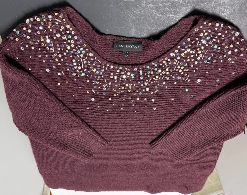 Suéter Pullover Para Mujer Lane Bryant Talla 22/24 Mangas Largas Muy Suave y Acogedor Foto 2 de 4