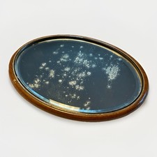 Vintage Oval Bevelled Glass Dressing Table Mirror Solid Wood Frame c1930s–50s