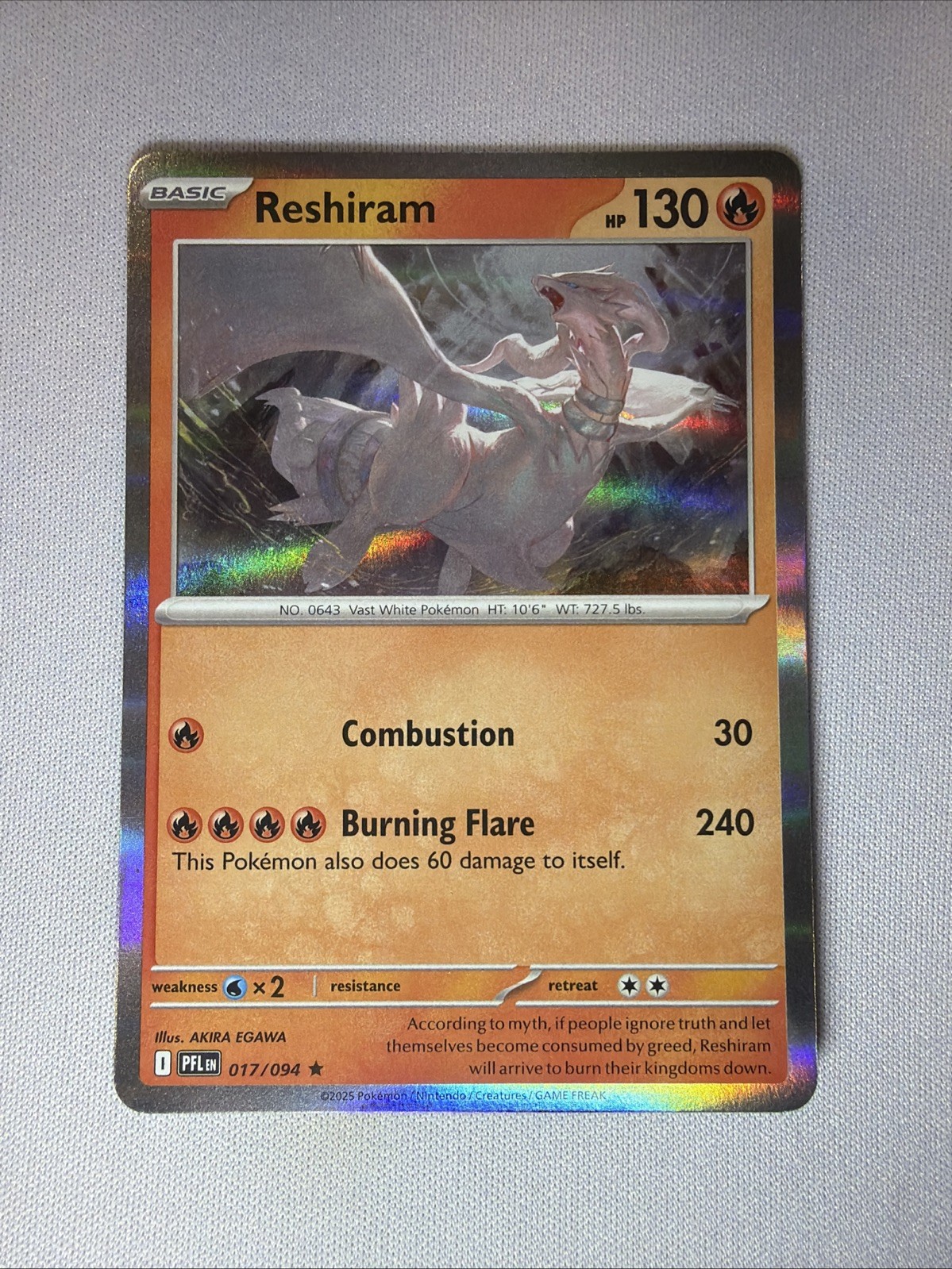 Reshiram 017/094 Me02: Phantasmal Flames Holo