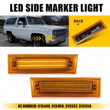 2x Led Side Marker Lights for 1981-1991 GMC Chevy C/K Series Pickup Amber Lens