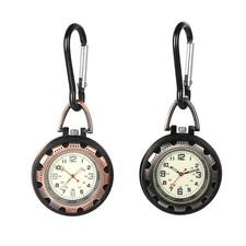 Clip on Carabiner FOB Watch Quartz Analog Outdoor Pocket Watch for Doctors Nurse