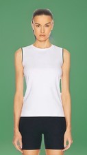 VARLEY Arton Performance Tank Top. Medium. White with Forest green NEW MSRP 72