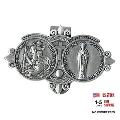 Saint St Christopher Medal for Car, Auto Car Sun Visor Clip, Bless Driving 1pcs