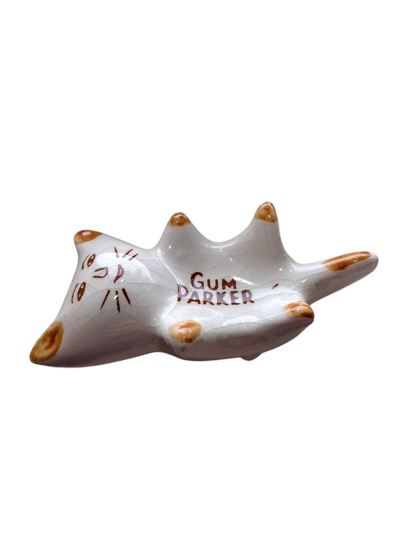 1960's Kitty Cat Ceramic Gum Parker Vintage Chewing Gum Holder 