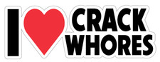Funny Bumper Sticker - 8x3 - I Heart - Vinyl Sticker