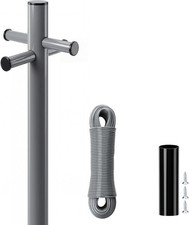 Heavy Duty Washing Line Post Galvanised with Ground Socket and 30m Line 2.4M