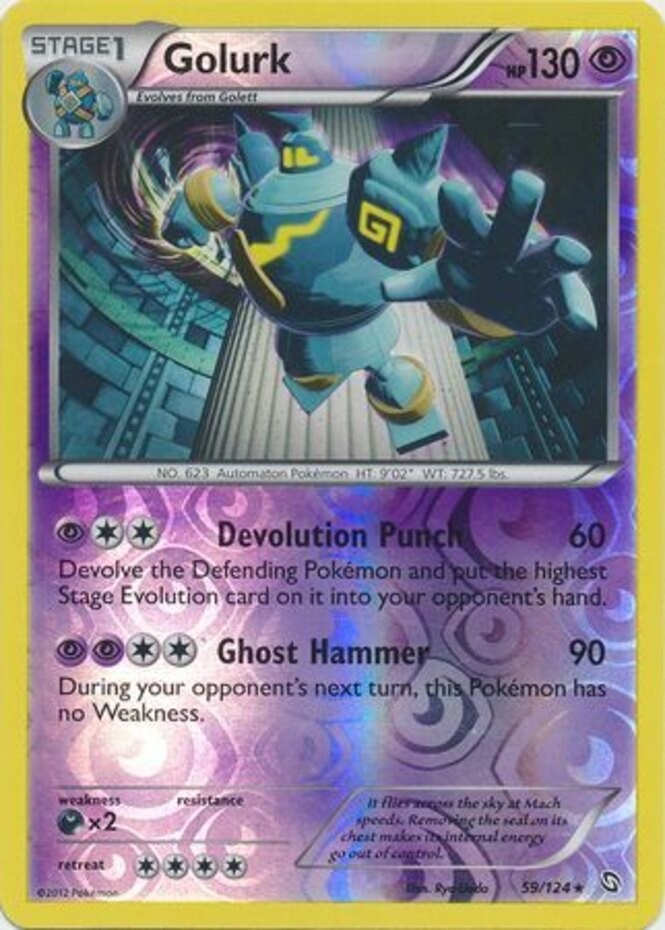 Golurk - 59/124 - Holo Rare - Reverse Holo Near Mint Dragons Exalted