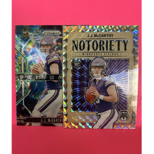 Panini 2024 J.J. McCarthy Vikings Prizm & Mosaic Rookie Lot 2 Cards