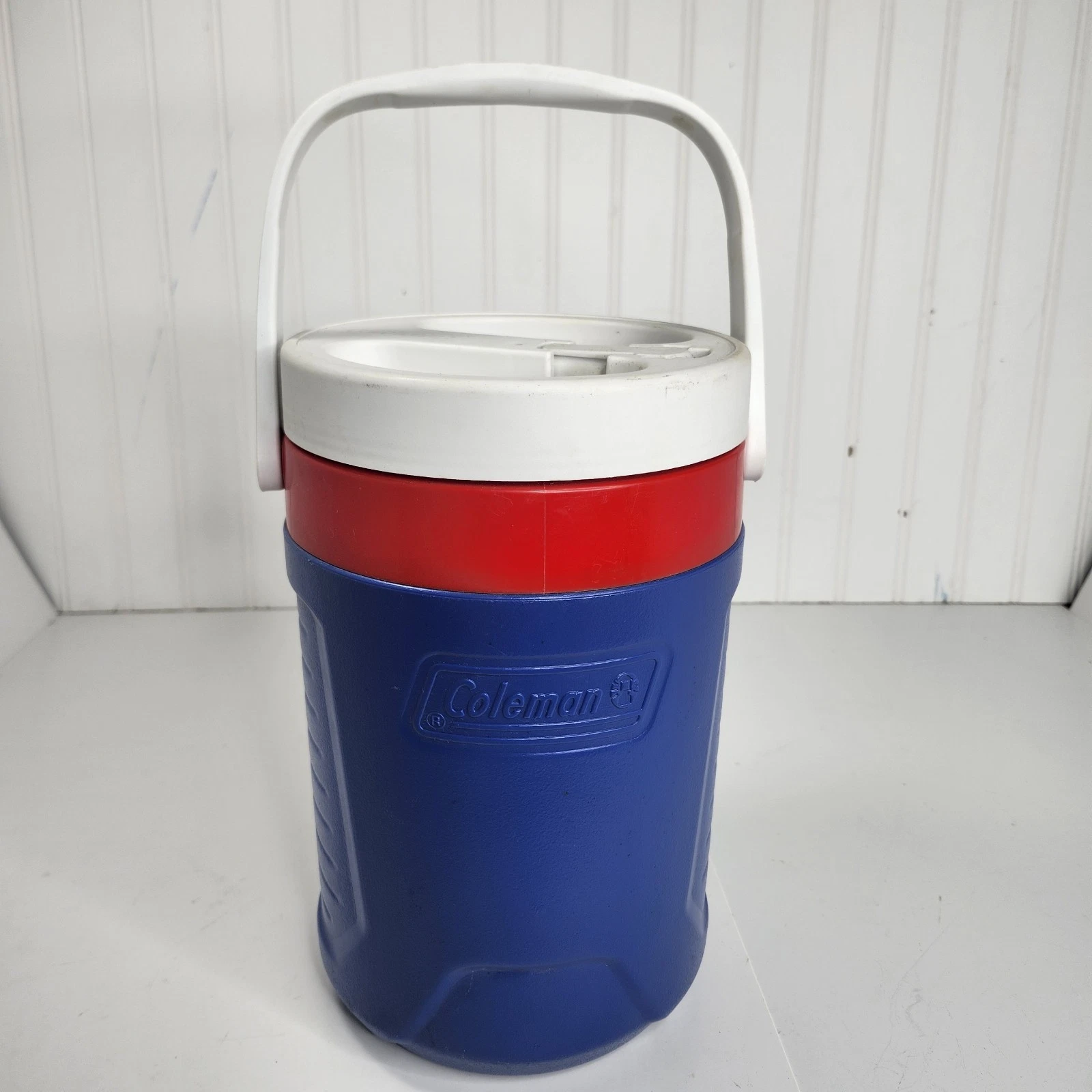 Coleman 1 Gal Jug Beverage Cooler 6337 Twist-On Lid Red White+Blue 🇺🇸 USA Rare