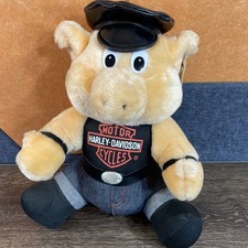 Vtg Harley Davidson Motorcycles Hog Pig Stuffed Animal Plush Toy Biker Shirt 11