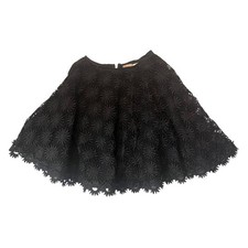 RED VALENTINO Women's Floral Lace Mini Skirt - 100 Silk - Black - Size 40/S