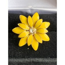 Vintage Yellow Sunflower Yellow Flower Ring Size 7