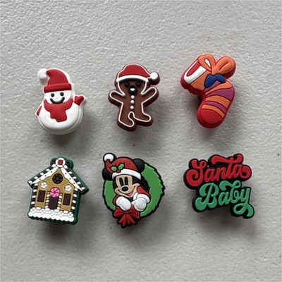Christmas Cartoon Shoe Charms Girls PVC Mickey Mouse Gingerbread Snowman