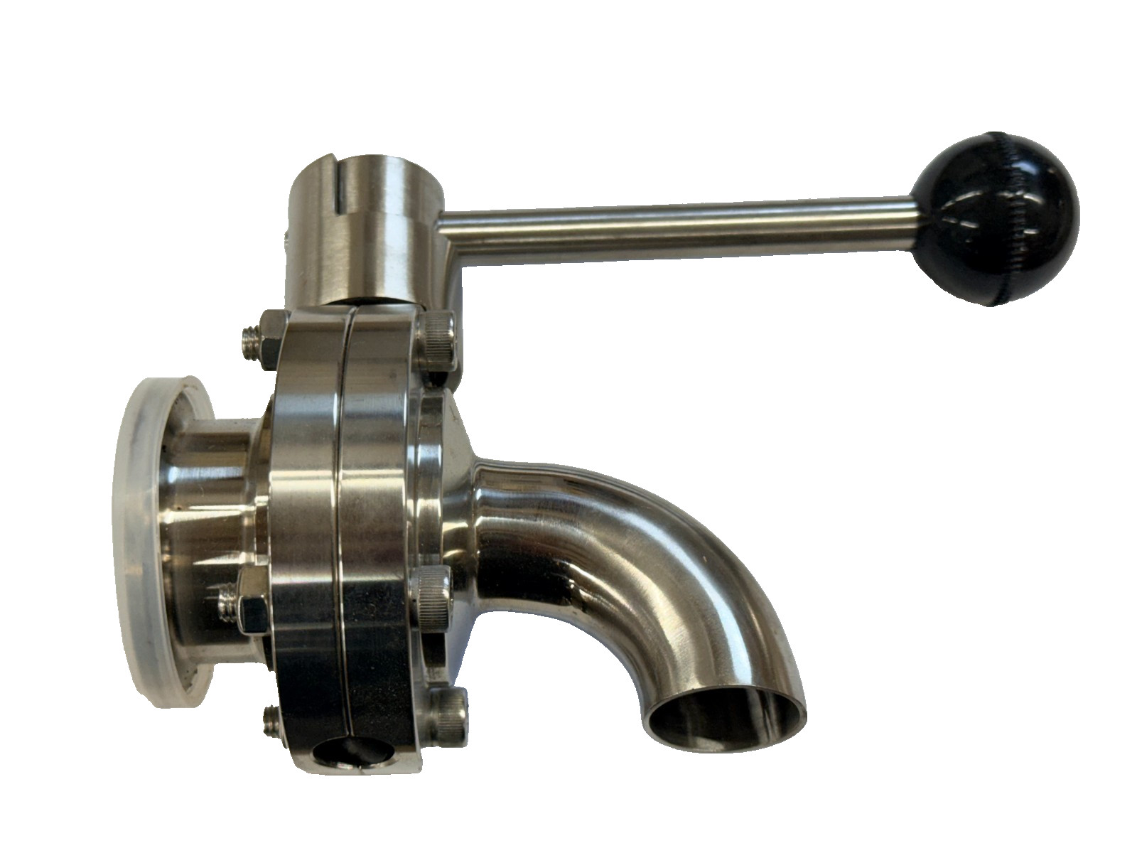 1.5" inch 38mm (2"OD) Tri Clamp Sanitary Butterfly Valve Stainless Steel 316