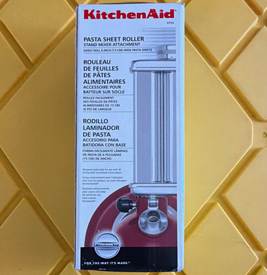 KitchenAid KPSA Pasta Sheet Roller Attachment, Chrome-Plated Steel, Silver