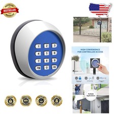 Secure Gate Access Keypad - Wireless, Waterproof, Backlit, RF Control, 3 Devices