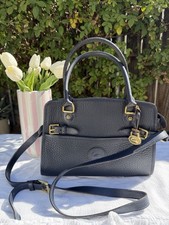 Vintage Dooney & Bourke deep Blue Buckle Satchel Made in USA.